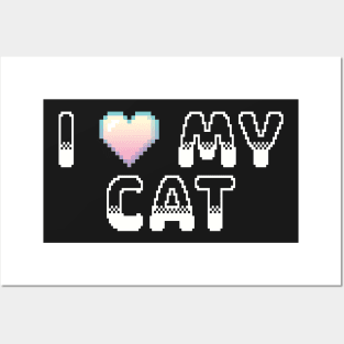 I Heart My Cat Video Game Graphic White Posters and Art